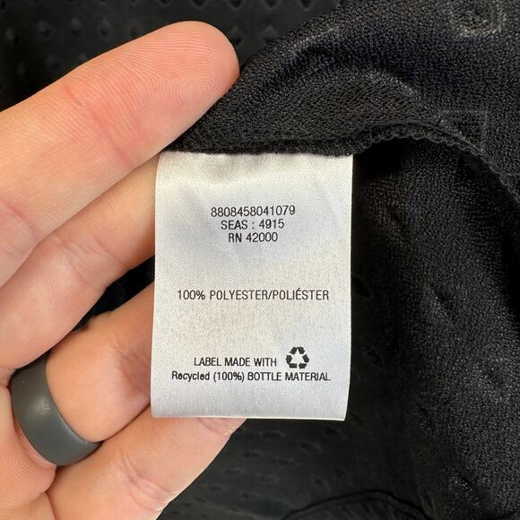 Attention Top Womens Medium Black Textured 100% Polyester Short Sleeve Pullover - Picture 9 of 14